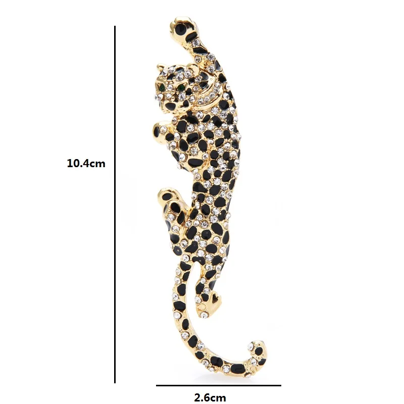 Big Climbing Leopard Brooch Pins Enamel Animal Brooches Winter Luxury - Image 2