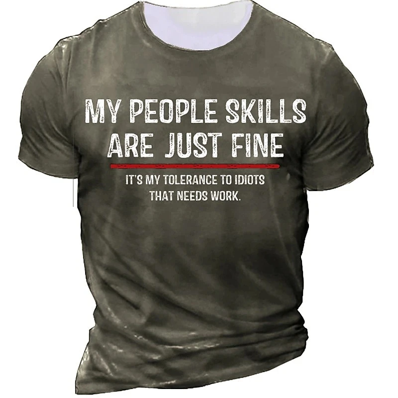 Funny Letter Graphic T Shirt Tee O Neck 3d Print Outdoor Street Short - Image 3