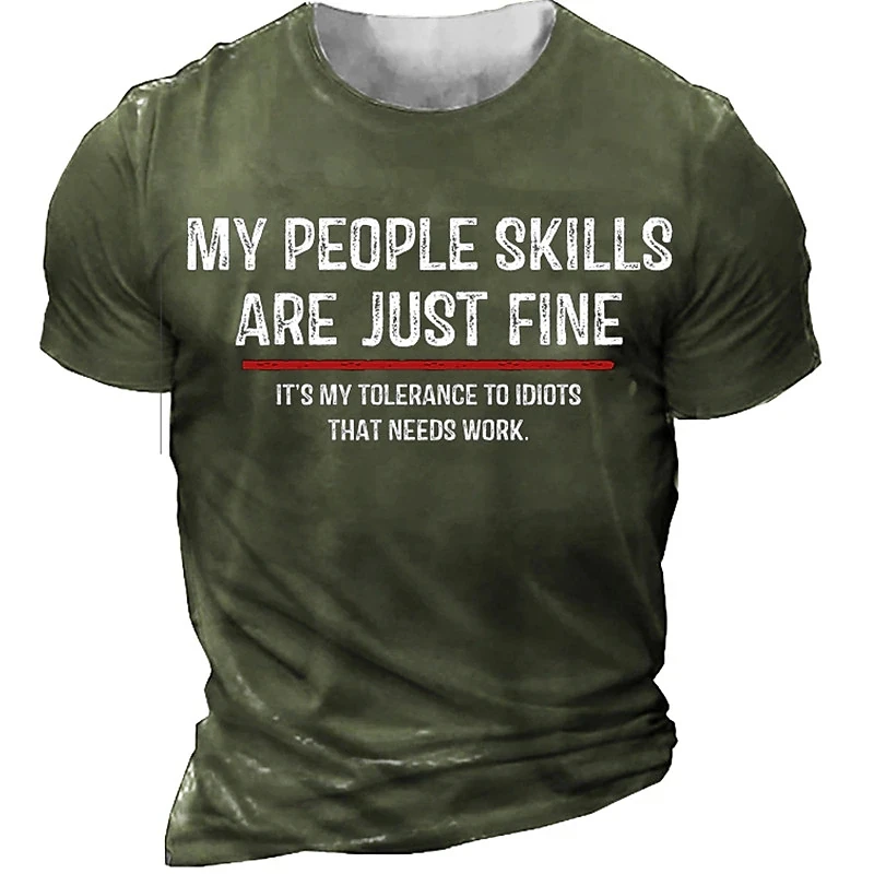Funny Letter Graphic T Shirt Tee O Neck 3d Print Outdoor Street Short - Image 4