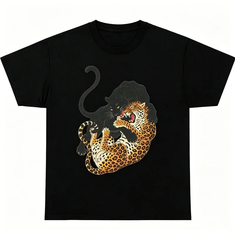 Leopard Pattern Print T-shirts Men Summer Casual Streetwear Y2k Tops - Image 2
