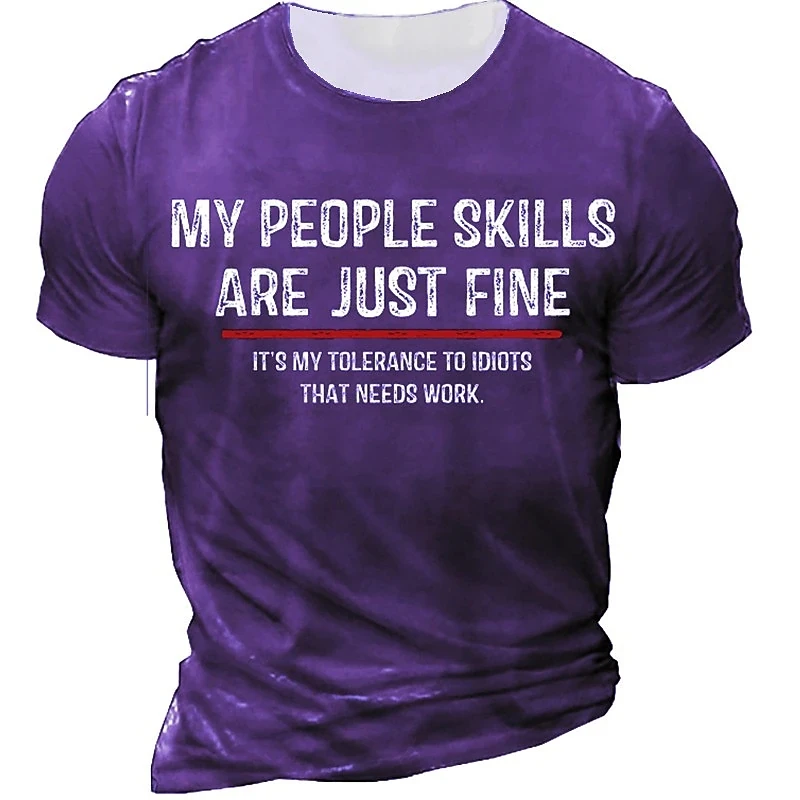 Funny Letter Graphic T Shirt Tee O Neck 3d Print Outdoor Street Short - Image 6