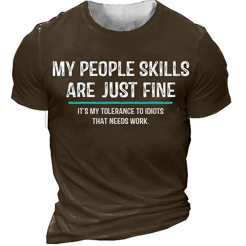 Funny Letter Graphic T Shirt Tee O Neck 3d Print Outdoor Street Short - Image 2