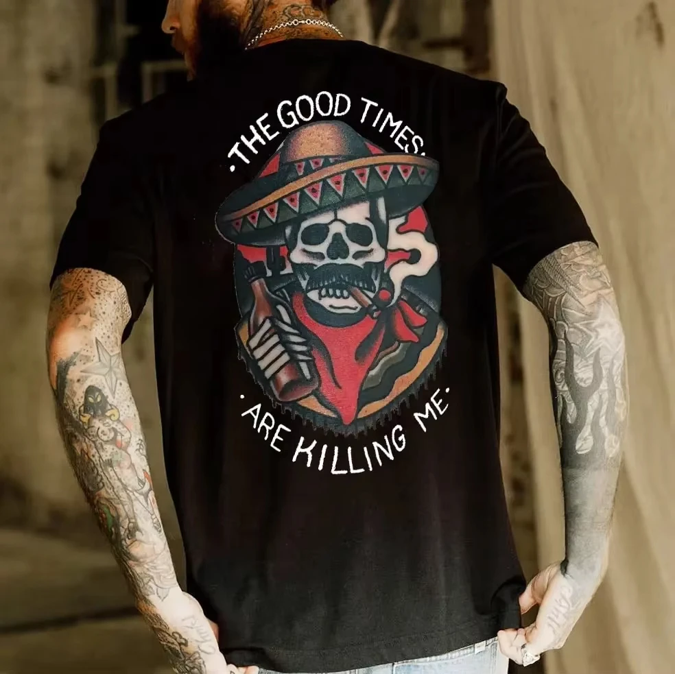 Funny Have a Nice Day Skull Print T-shirt Graphic Men's and Women's - Image 2