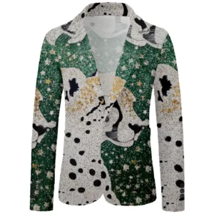 Mens Blazer Animal Cheetah Print One Button Vintage Casual Coat