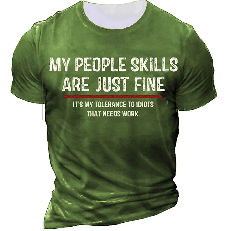 Funny Letter Graphic T Shirt Tee O Neck 3d Print Outdoor Street Short - Image 5